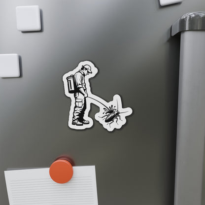 Peeing on Cockroach Die-Cut Magnets