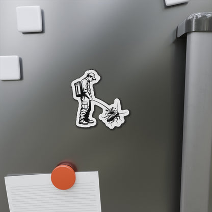 Peeing on Cockroach Die-Cut Magnets